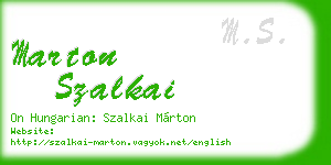 marton szalkai business card